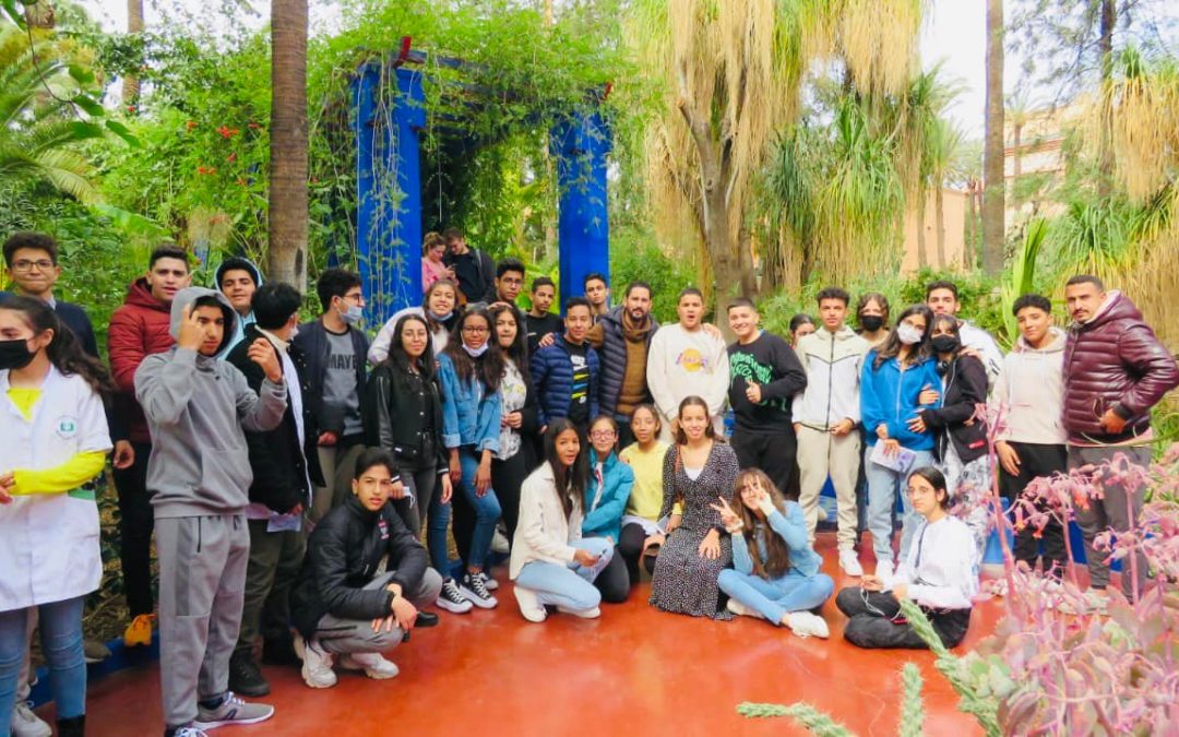Les élèves de la tronc commun visitant les jardins majorelle